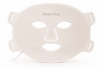 BeamViva silicone LED light therapy face mask, front view, powered off