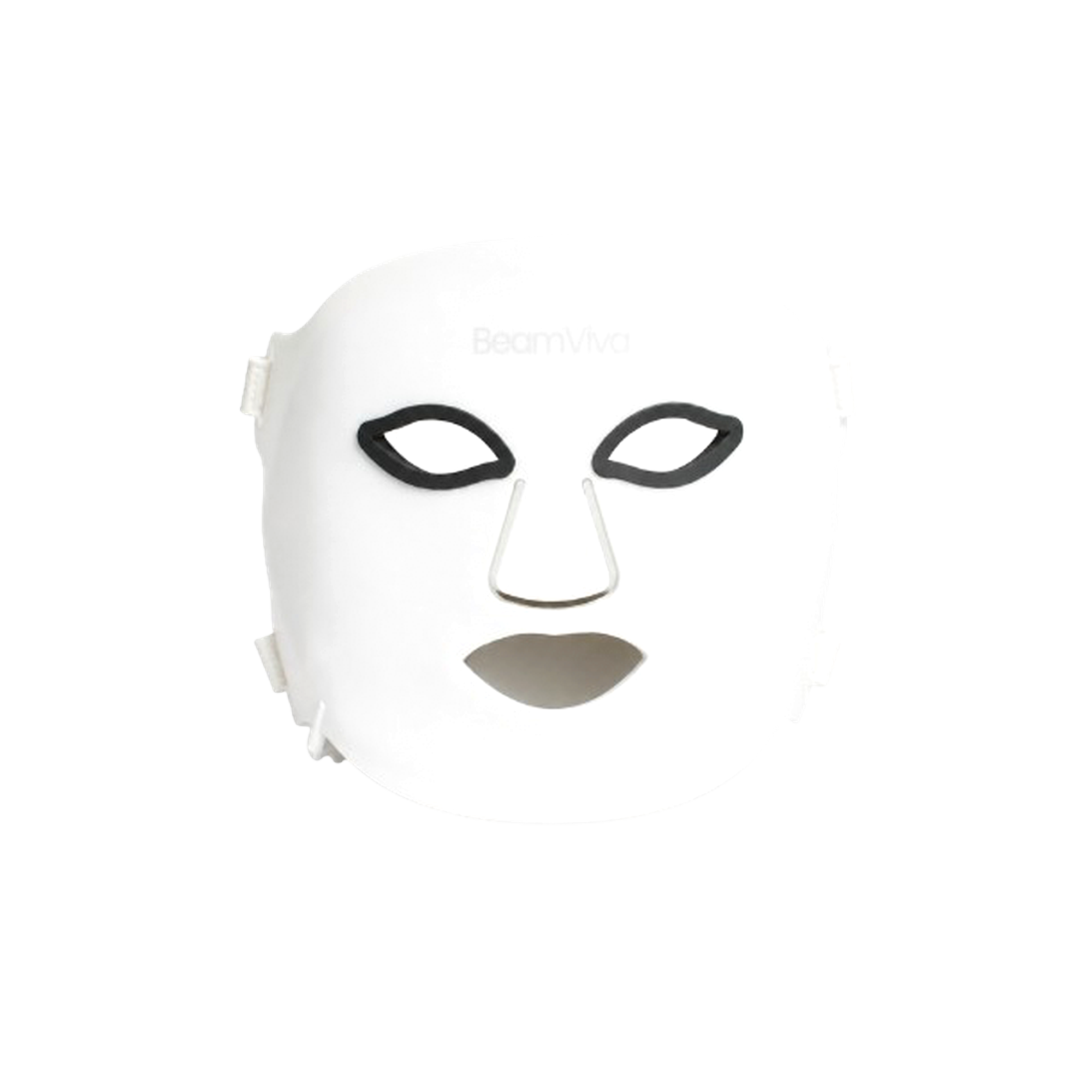 BeamViva white silicone LED face mask with eye protection, front view